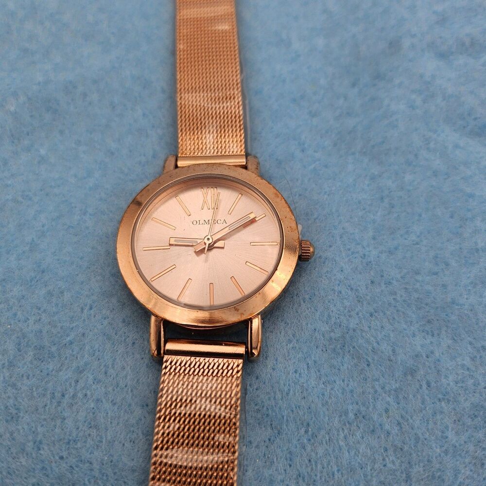Olmeca Rose Gold Stainless Steel Analog Watch 3ATM Water Resistant Works!  NEW